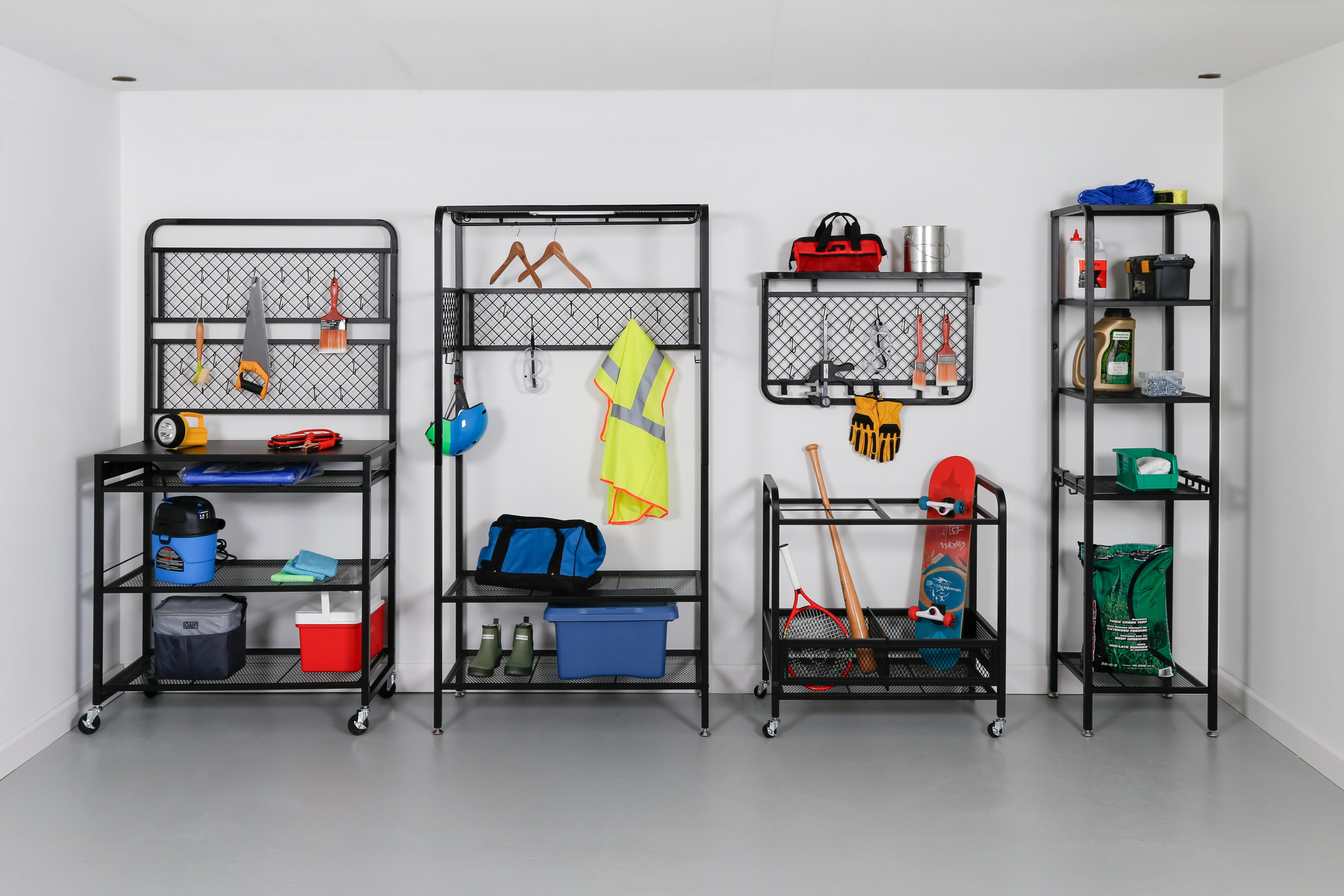 Steel Garage Storage Workstation with Power Outlets - Black - Image 3