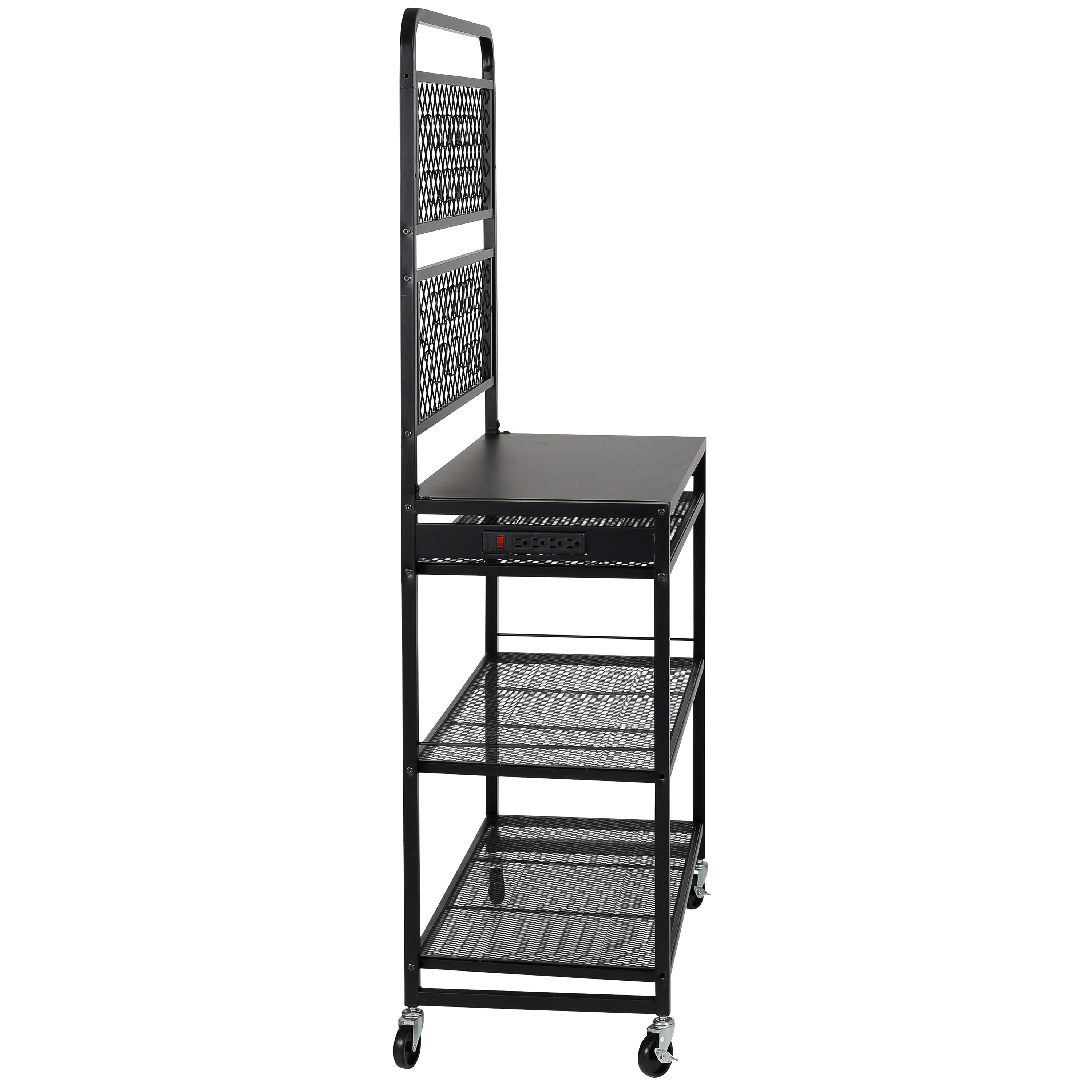 Steel Garage Storage Workstation with Power Outlets - Black - Image 5