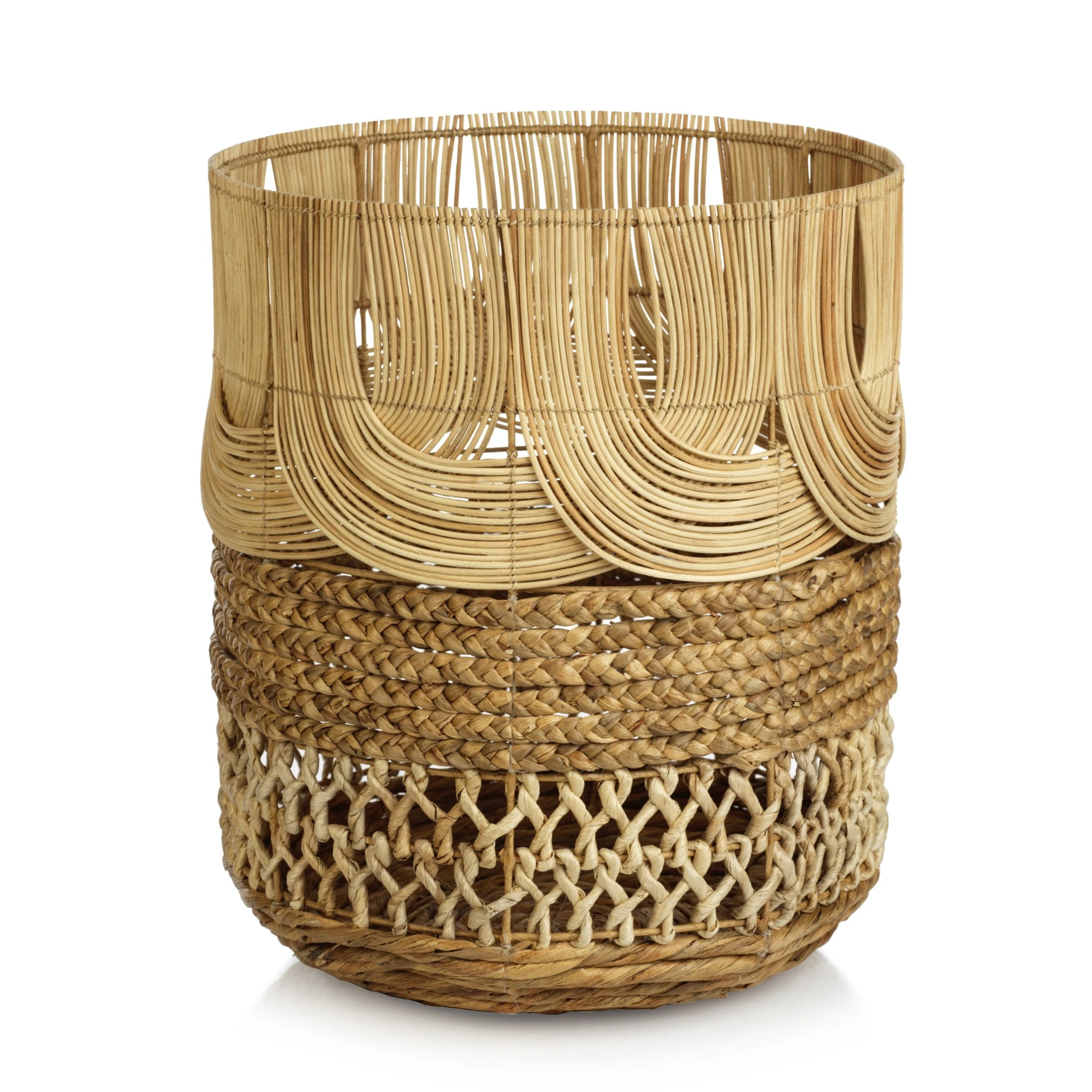 Rattan & Water Hyacinth Storage Basket