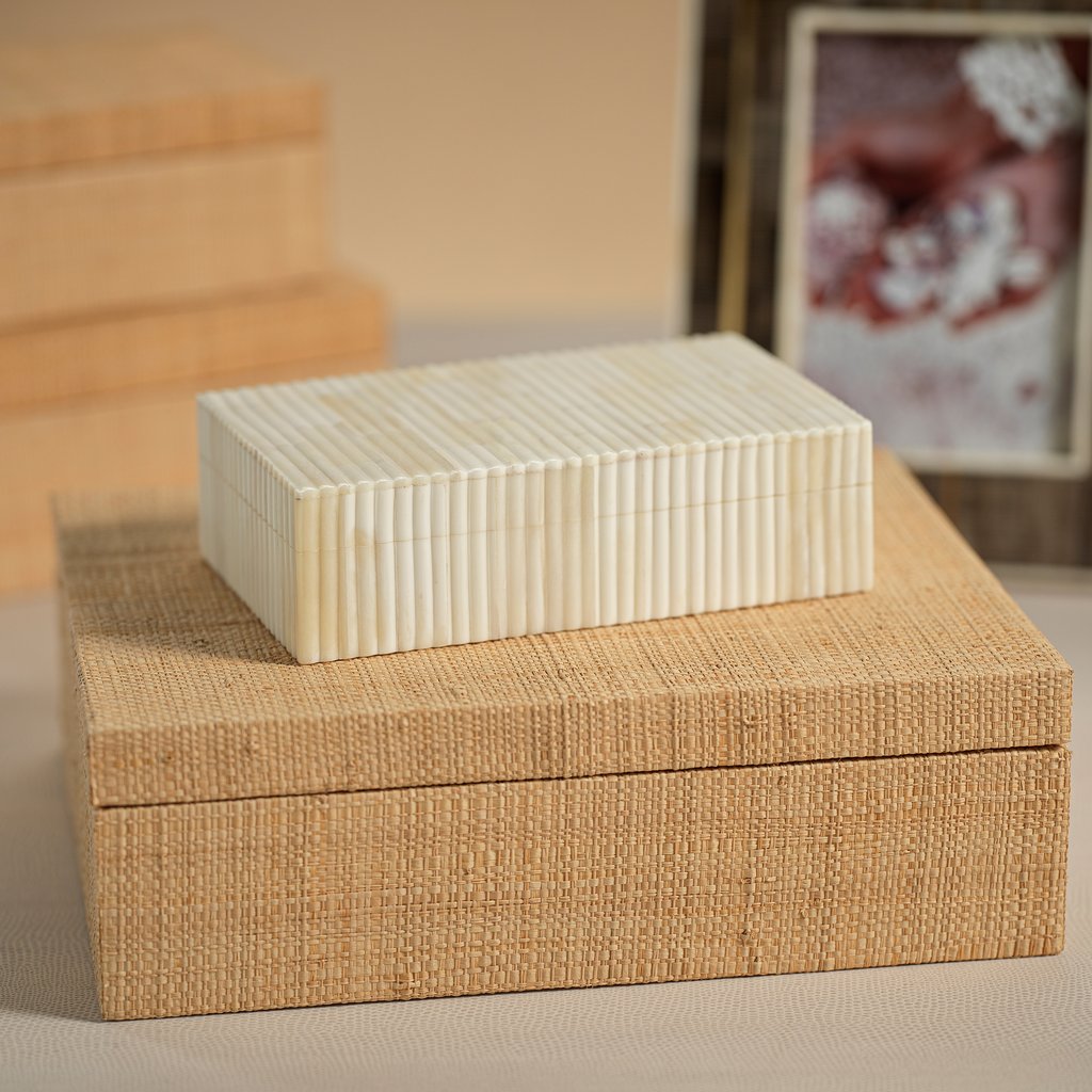 Natural Ribbed Bone Inlaid Storage Box - Image 3