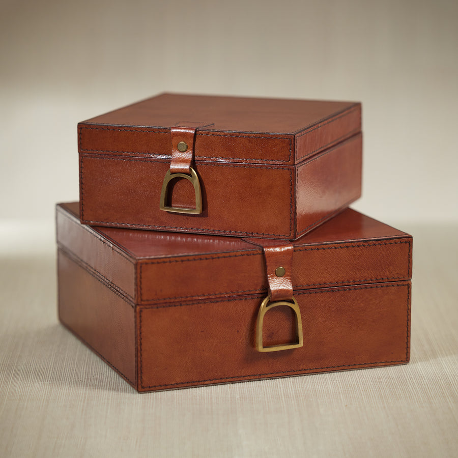 Square Leather Storage Box - Image 2