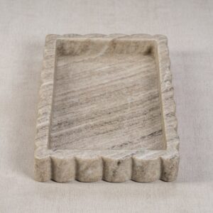 Large Intricate Scallop Marble Tray