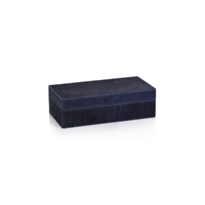 Navy Hair-On Hide Leather Storage Box