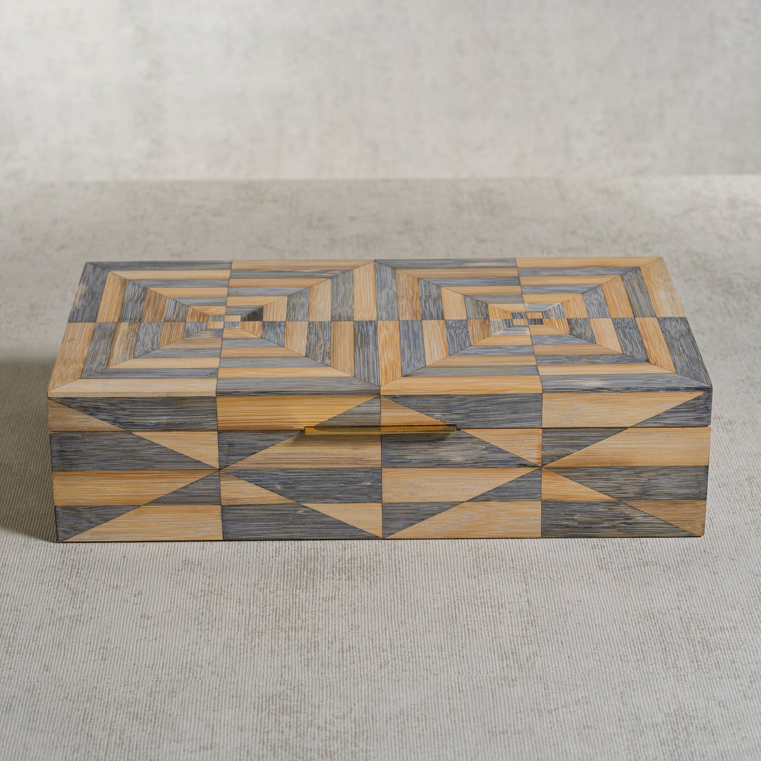 Storage Box with Brass Trim & Ultra Suede Interior