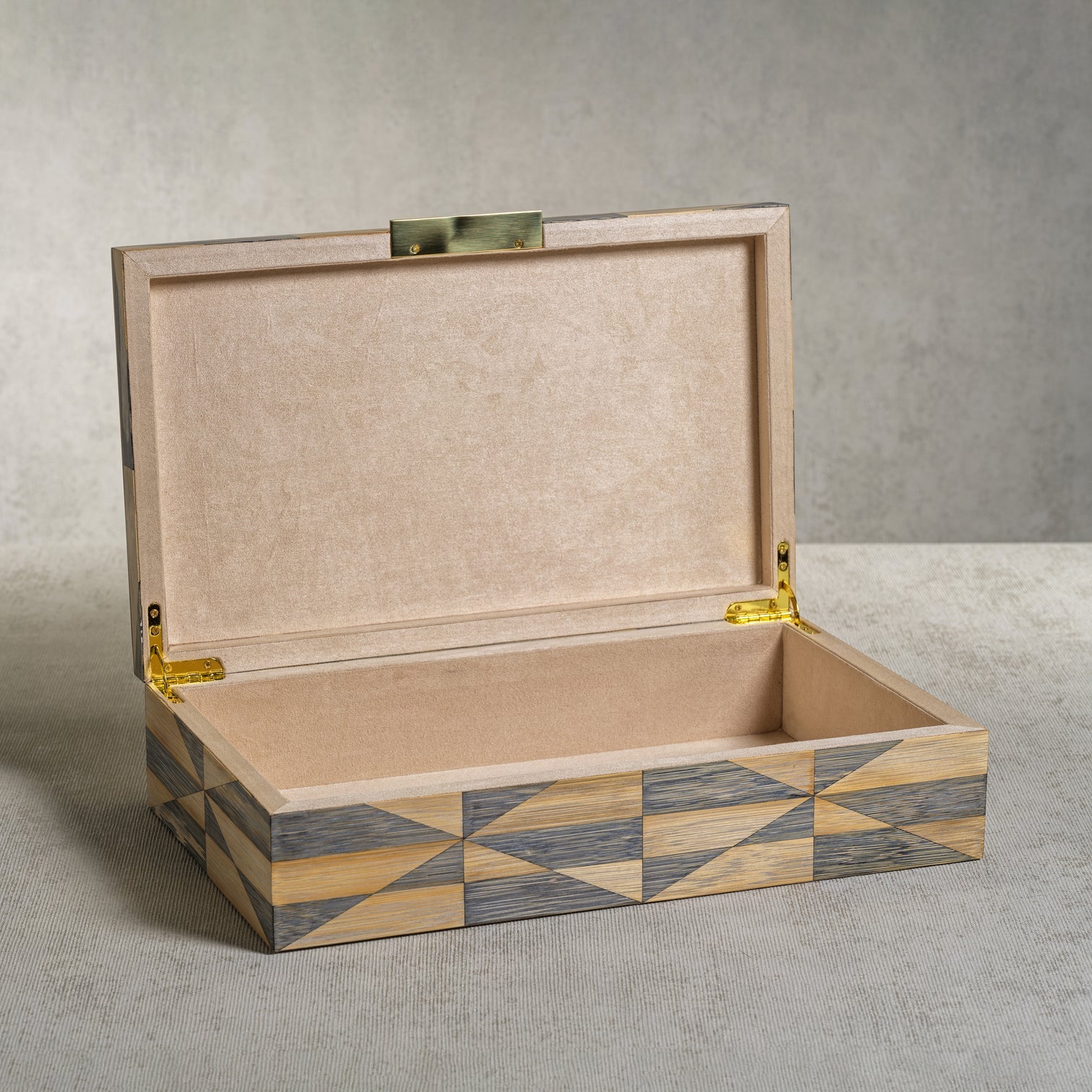 Storage Box with Brass Trim & Ultra Suede Interior - Image 4