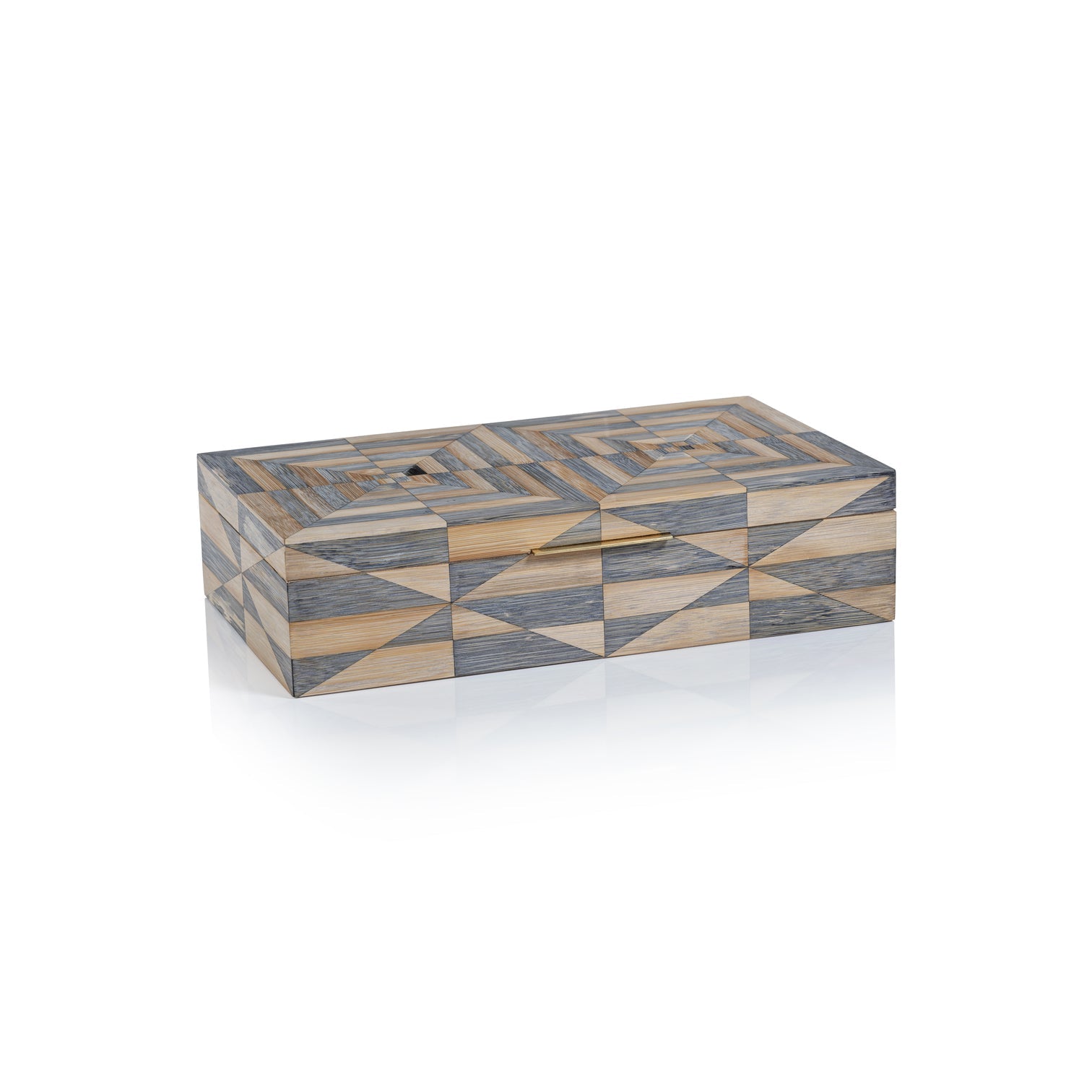Storage Box with Brass Trim & Ultra Suede Interior - Image 2