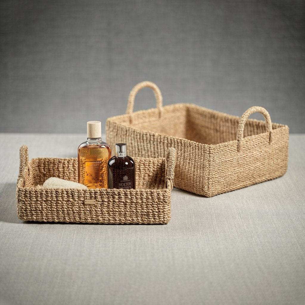 Set of 2 Abaca Rectangular Basket Trays