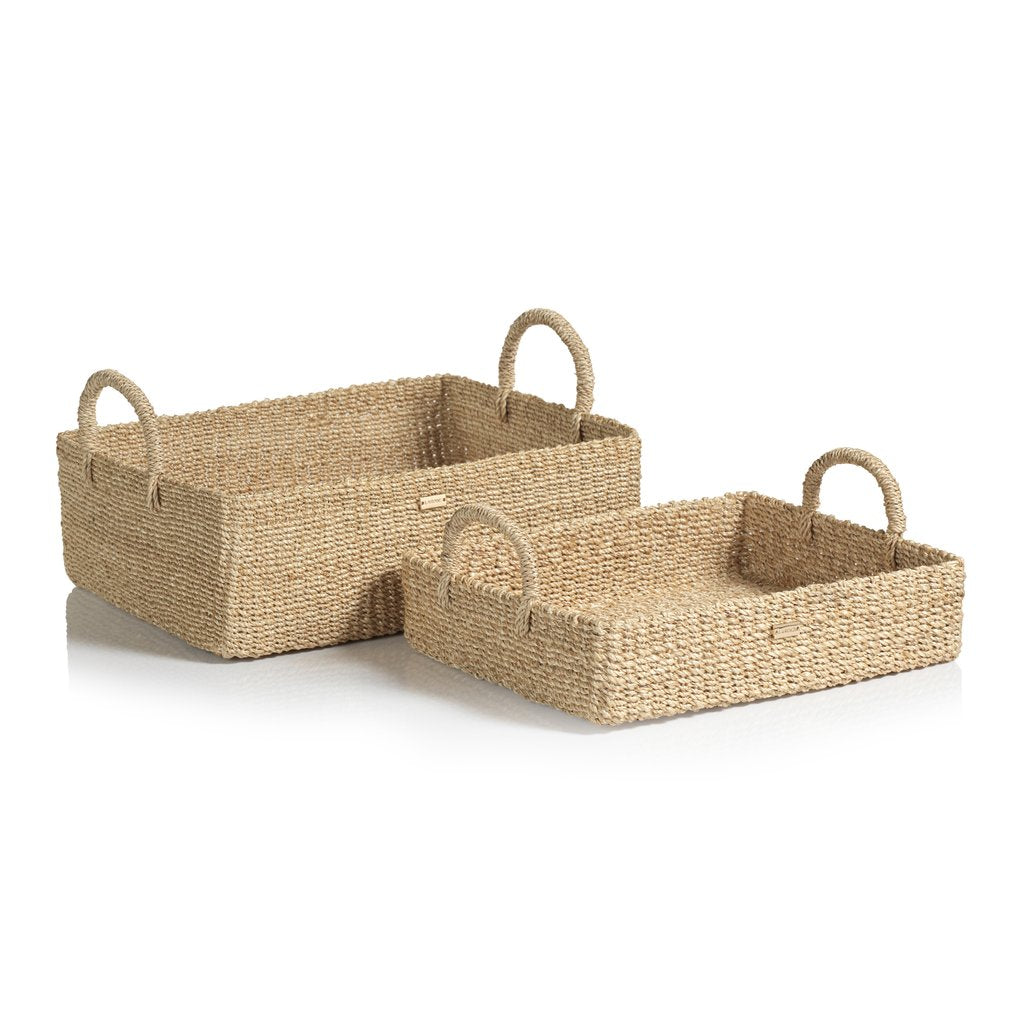 Set of 2 Abaca Rectangular Basket Trays - Image 2