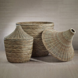 Set of 2 Rattan Storage Baskets