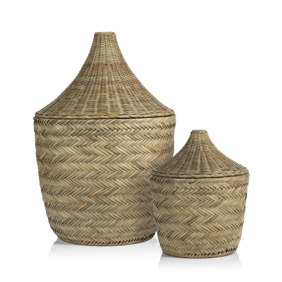 Set of 2 Rattan Storage Baskets - Image 2