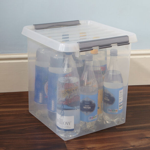 Lidded Plastic Storage Box - 38 Ltr