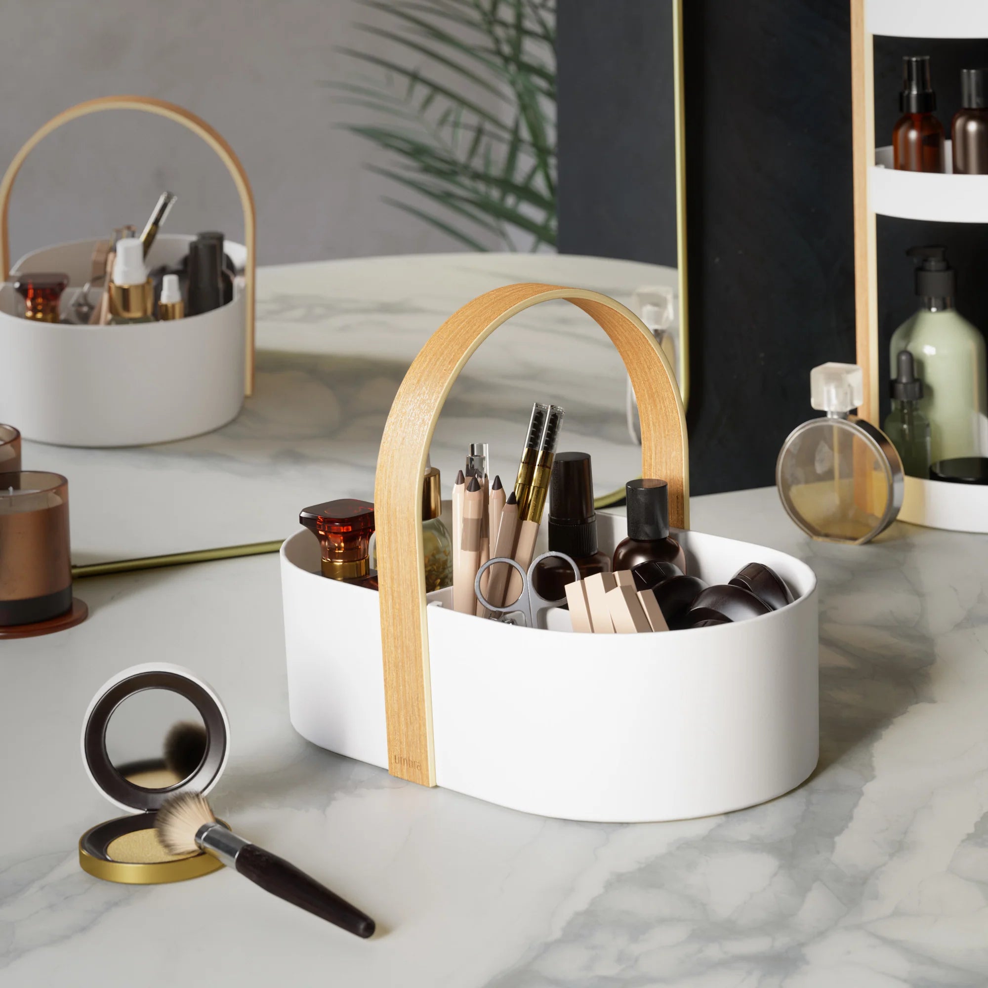 Wood-Accent Countertop Storage Caddy - Image 2